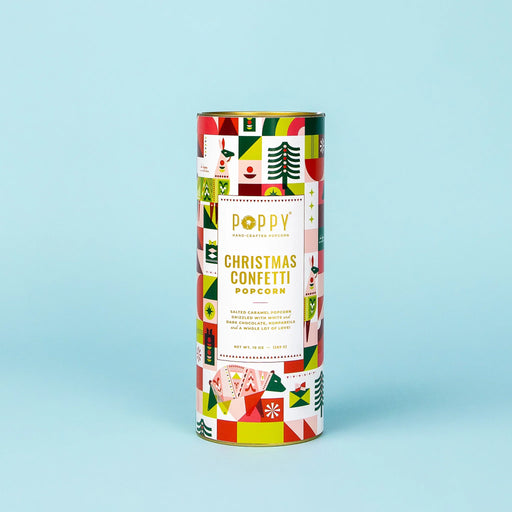 Poppy Hand-Crafted Popcorn Christmas Confetti Holiday Cylinder