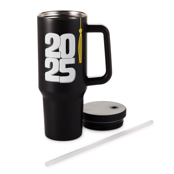 Class of 2025 Black Insulated Travel Cup With Handle, 40 oz.