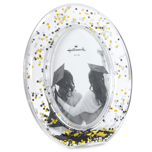 Oval photo frame with confetti design and Hallmark logo on a white background