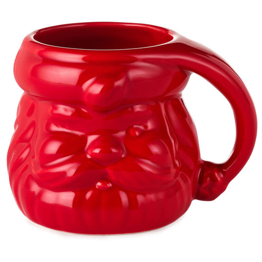 Red Santa Claus mug on a white background