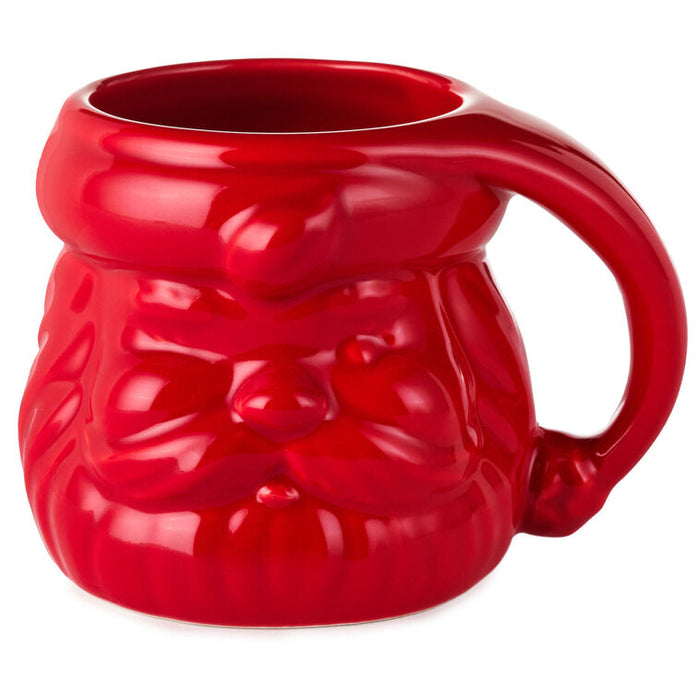 Red Santa Claus mug on a white background