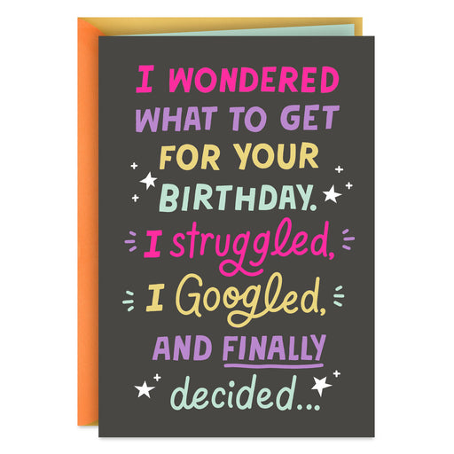 Greeting card with colorful text on a dark background