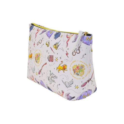 Cosmetic bag with Disney character pattern on a white background