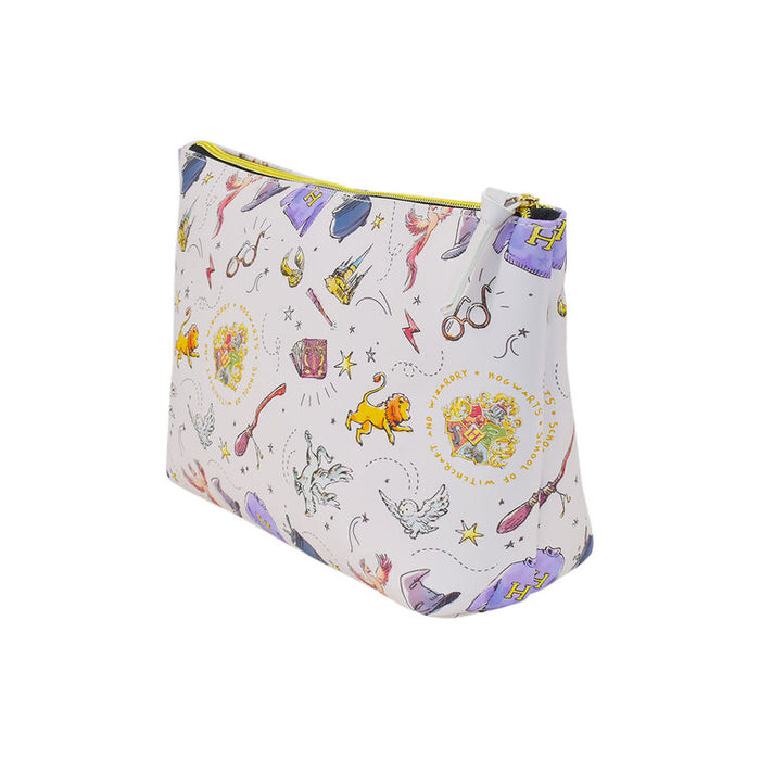 Cosmetic bag with Disney character pattern on a white background