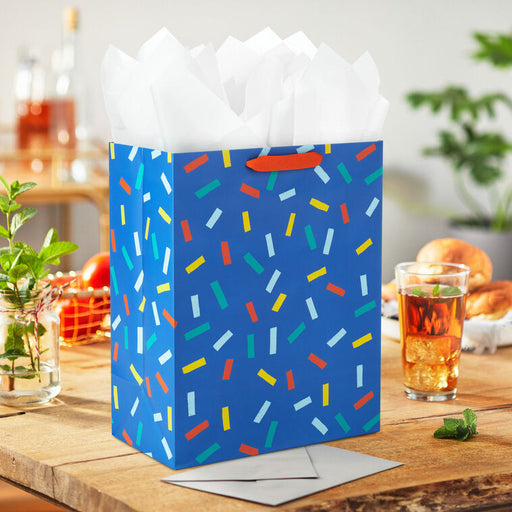 13" Confetti on Blue Large Gift Bag