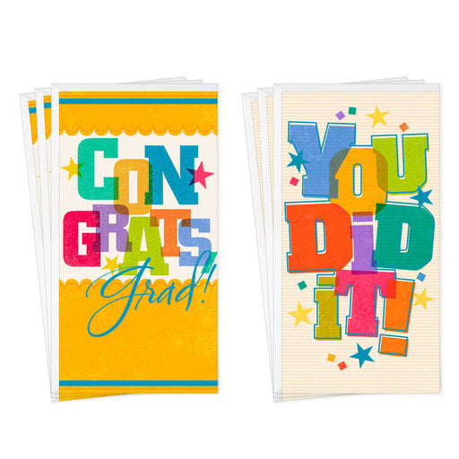 grad money thank you cards Congrats and You Did It Assorted Money Holder Graduation Cards, Pack of 6