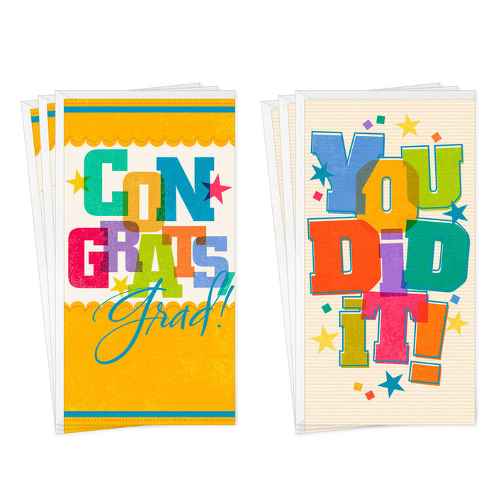 Congrats and You Did It Assorted Money Holder Graduation Cards, Pack o