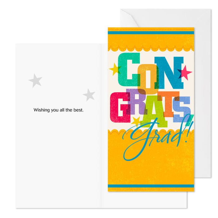 Congrats and You Did It Assorted Money Holder Graduation Cards, Pack of 6