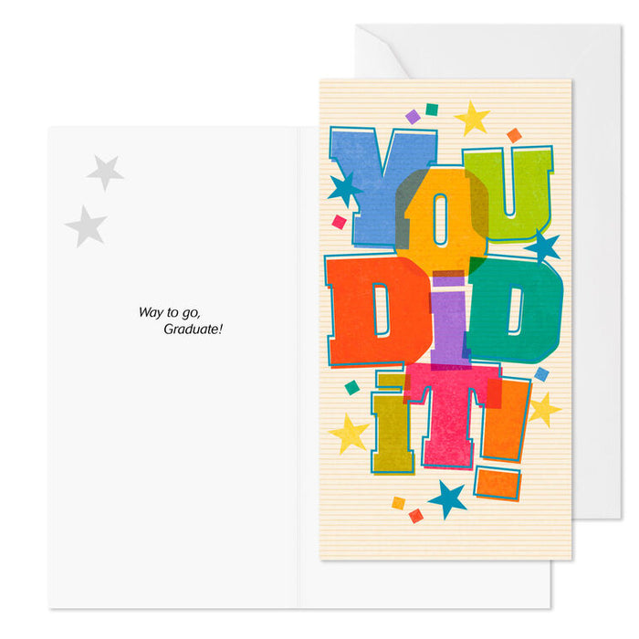 Congrats and You Did It Assorted Money Holder Graduation Cards, Pack of 6