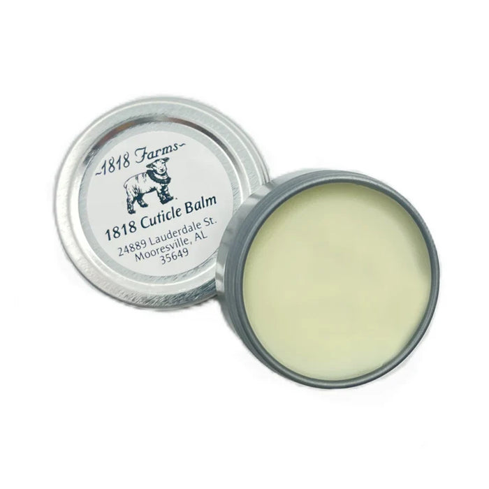 1818 Farms cuticle balm container on a white background