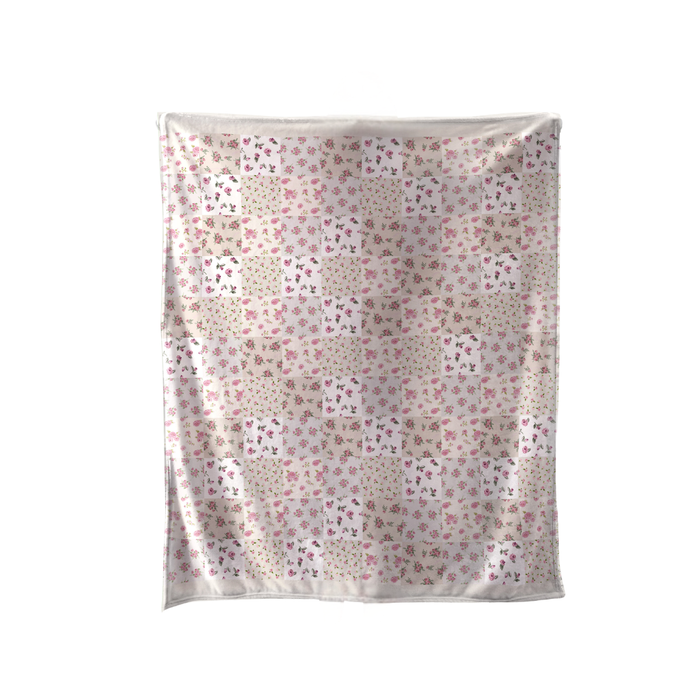 Floral patterned fabric on a white background