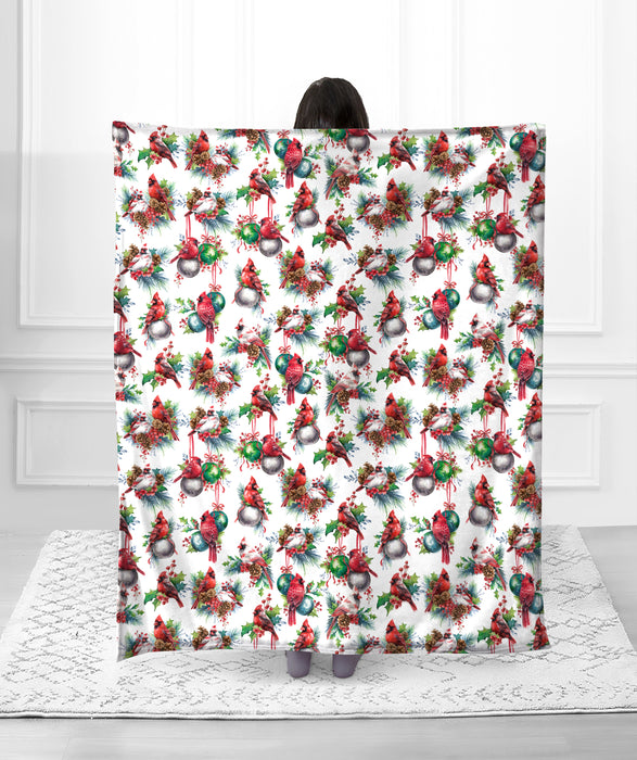 Winter Cardinal Faux Fur Blanket
