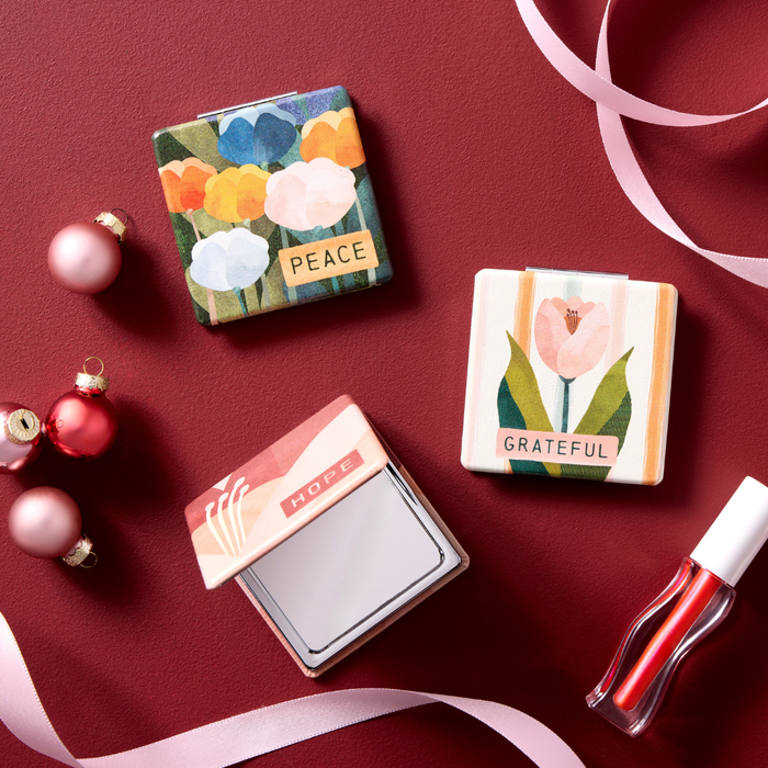 Floral Sentiment Compact Pocket Mirror