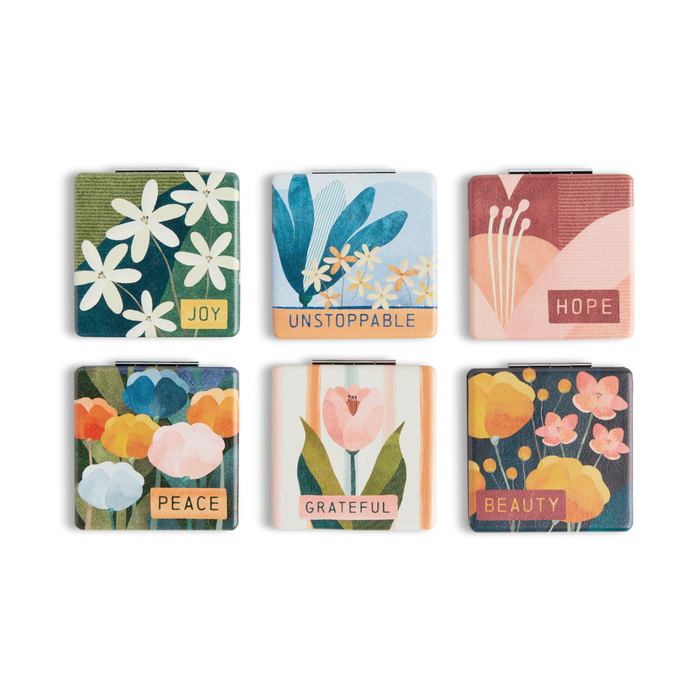 Floral Sentiment Compact Pocket Mirror