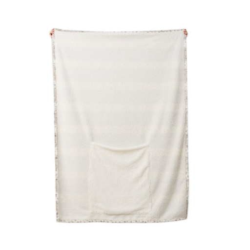 White Leopard Stripe Footed Sherpa Throw