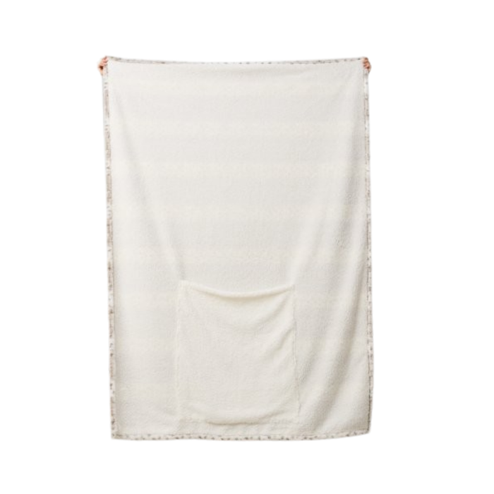 White Leopard Stripe Footed Sherpa Throw
