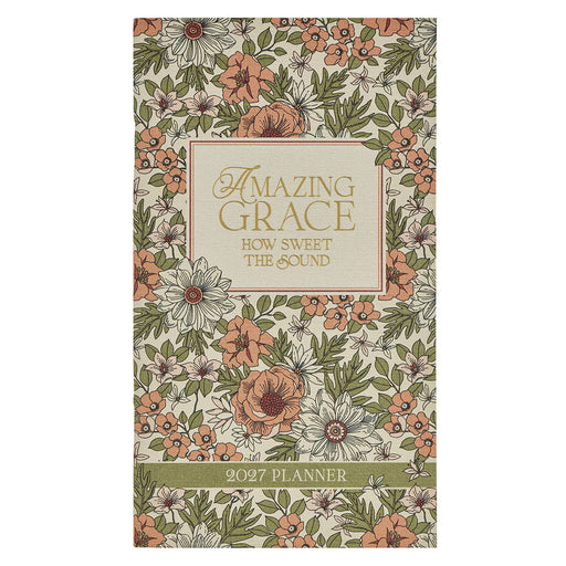 Floral planner cover with 'Amazing Grace' text and 2027 planner label