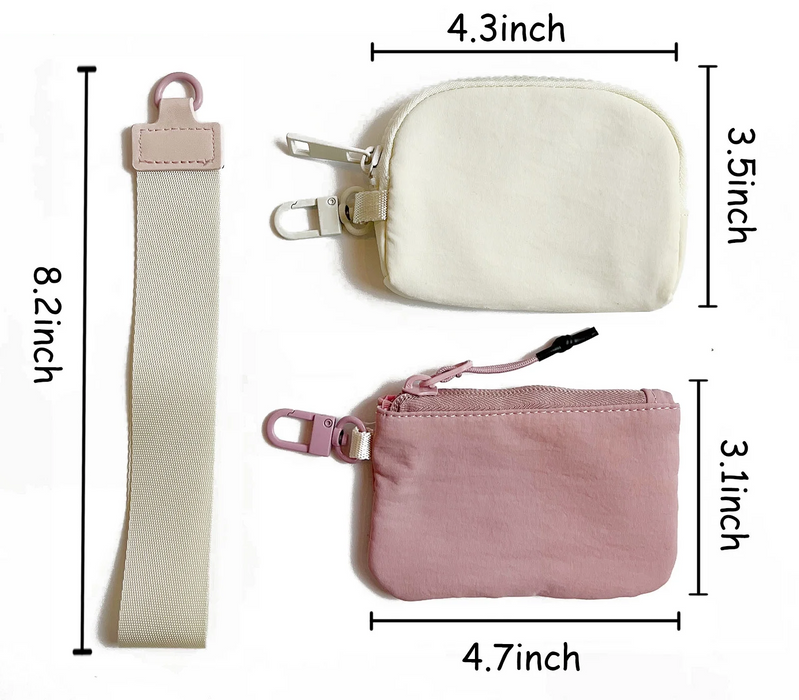 Rose and Ivory Dual Pouch Wristlet