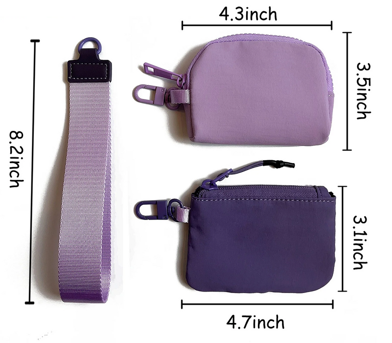 Purple and Lavender Dual Pouch Wristlet