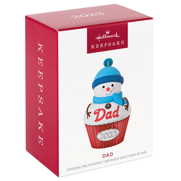 Dated 2023 Dad Cupcake Ornament