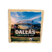 Square coaster with AT&T Stadium and 'Dallas' text on a white background