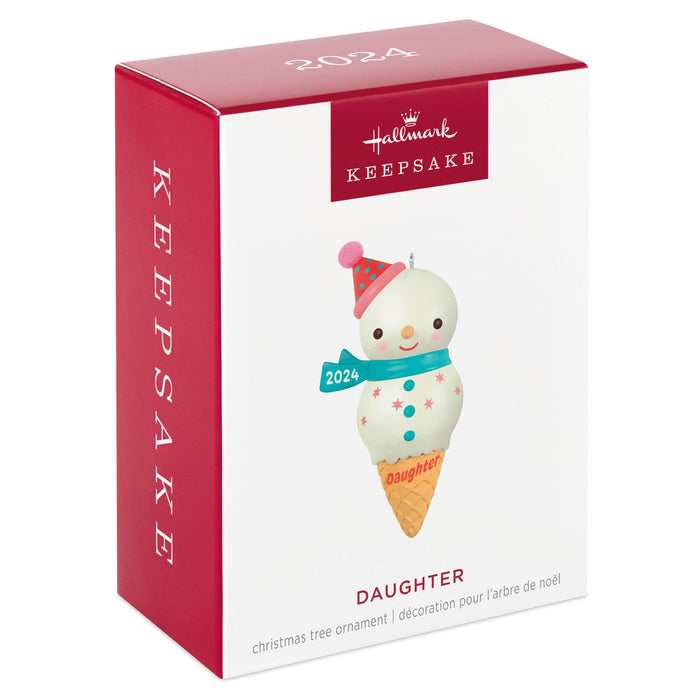 Daughter Snowman Ice Cream Cone 2024 Ornament