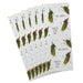 Set of four paper towels with pickle illustrations and text on a white background