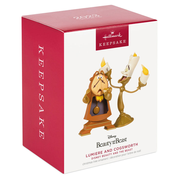 Disney Beauty and the Beast Lumiere and Cogsworth 2023 Limited Quantity Ornament