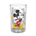 Clear glass with a cartoon character design on a white background