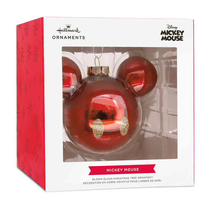 Hallmark Disney Mickey Mouse Christmas ornament packaging on a white background
