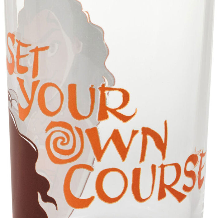 Tumbler with motivational quote 'Set Your Own Course' in orange text on a white background