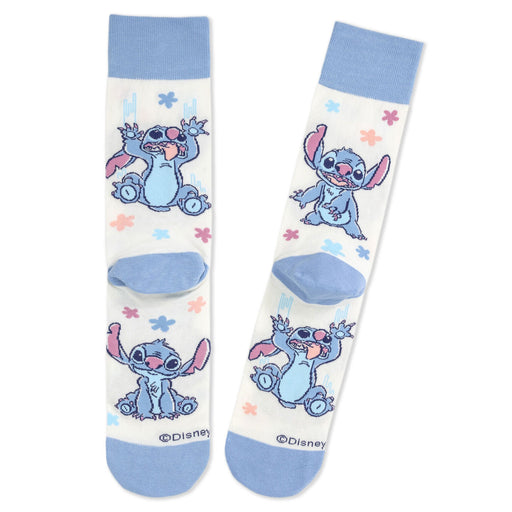 Two socks with cartoon character design on a white background