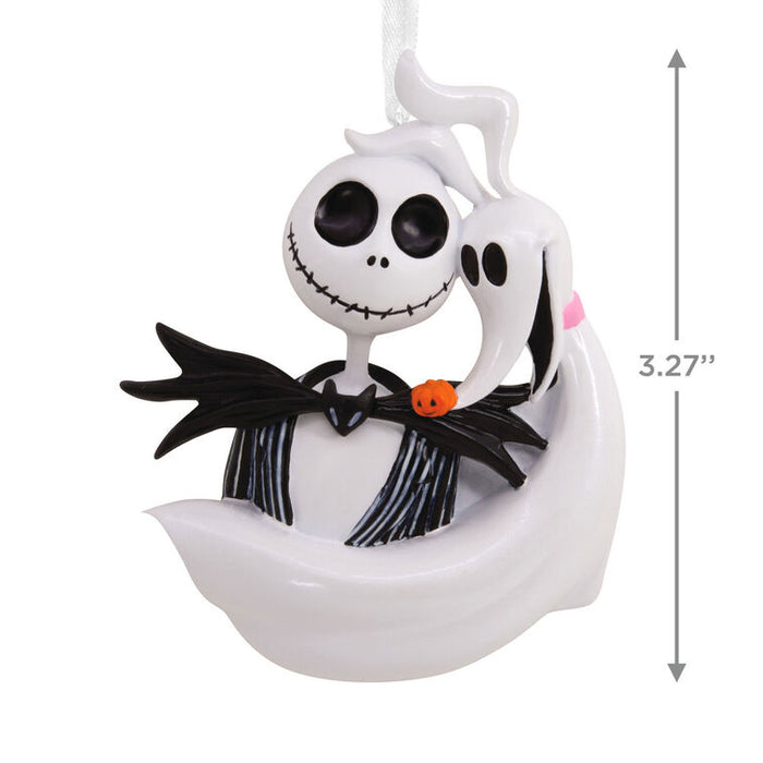 Skeleton character with a bow tie and dimensions on a white background