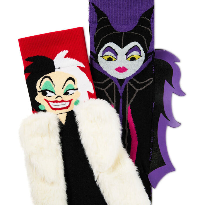 Disney Villains Maleficent and Cruella De Vil Novelty Socks