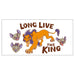Cartoon lion with 'Long Live The King' text on a white background