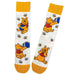 Two socks with Winnie the Pooh design on a white background