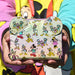 Disney100 Mickey & Friends Classic All-Over Print Iridescent Zip Around Wallet by Loungefly