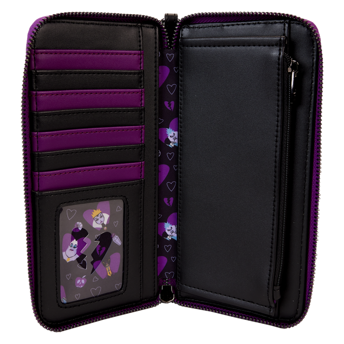 Disney Villains Curse Your Hearts Zip Around Wristlet Wallet by Loungefly