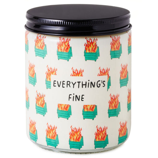 Dumpster Fire Everything's Fine Scented Single-Wick Jar Candle, 7 oz.