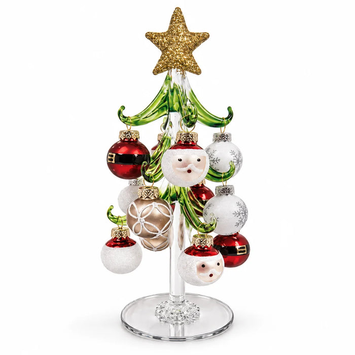 Santa Glass Christmas Tree