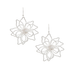 Silver Faux Pearl Wire Flower Earring