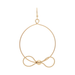 Gold hoop earring with a bow design on a white background
