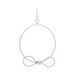 Silver hoop earring with a bow design on a white background