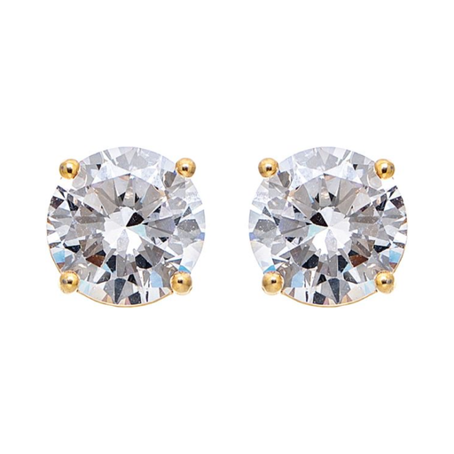 Pair of CZ stud earrings on a white background
