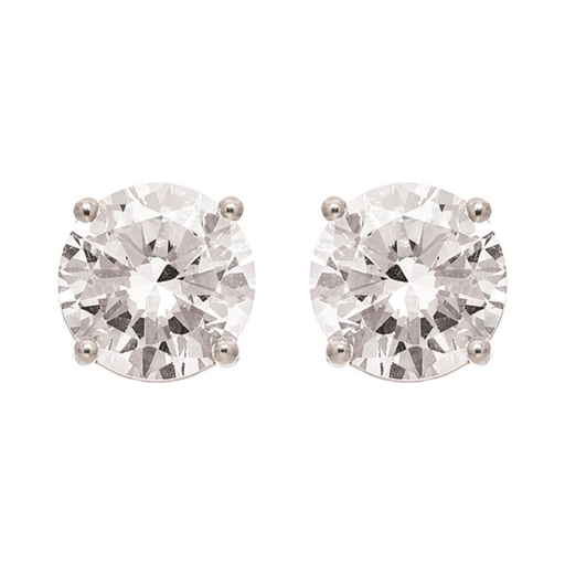 Pair of CZ stud earrings on a white background
