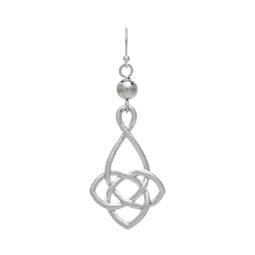 Silver Celtic knot earring on a white background