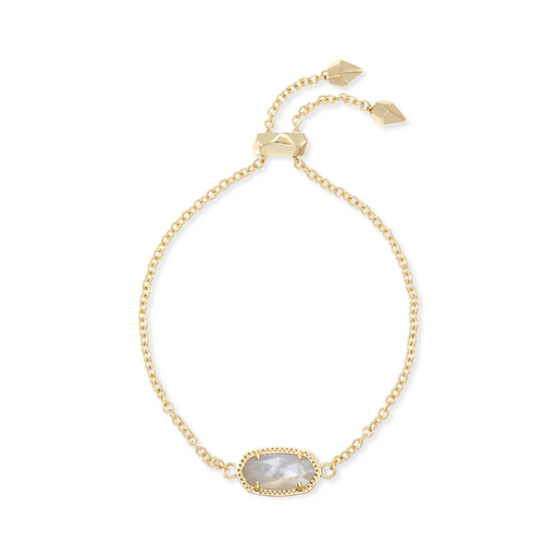 Kendra Scott Elaina Gold Adjustable Chain Bracelet in Ivory Mother of Pearl