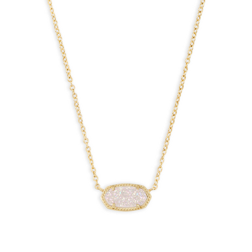Kendra Scott Elisa Gold Pendant Necklace in Iridescent Drusy