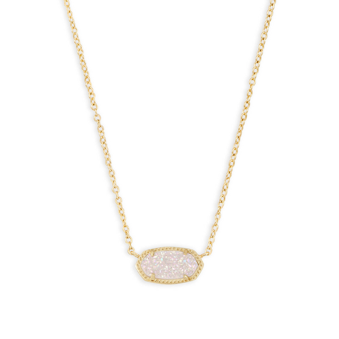 Kendra Scott Elisa Gold Pendant Necklace in Iridescent Drusy