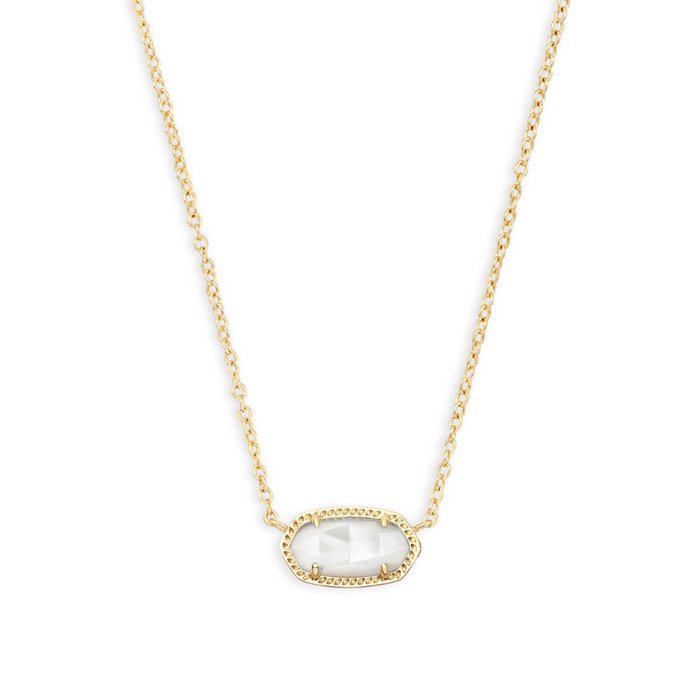 Kendra Scott Elisa Gold Pendant Necklace in Ivory Mother of Pearl